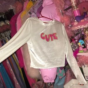 White velvet cute shirt